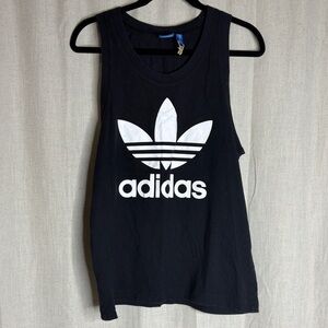Adidas size M Black and White Logo Tank
